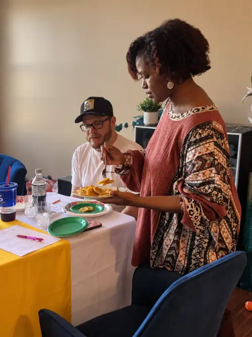 Guests enjoying the tasting